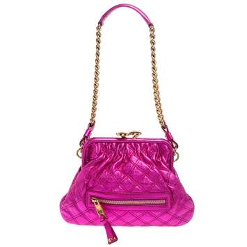 مملوكة مسبقًا Marc Jacobs Metallic Fuchsia Quilted Leather Little Stam Shoulder Bag