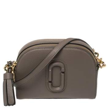 Pre Owned Marc Jacobs Grey Leather Small Shutter Camera Crossbody Bag
