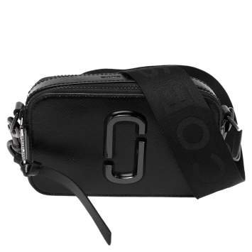 مملوكة مسبقًا Marc Jacobs Black Glossy Leather Snapshot Camera Crossbody Bag