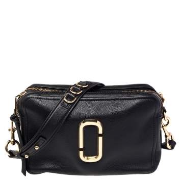 Pre Owned Marc Jacobs Black Leather The Softshot 27 Shoulder Bag