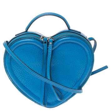 Pre Owned Marc by Marc Jacobs Electric Blue Leather Heart Crossbody Bag