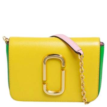 Pre Owned Marc Jacobs Tri Color Leather Snapshot Chain Belt Bag