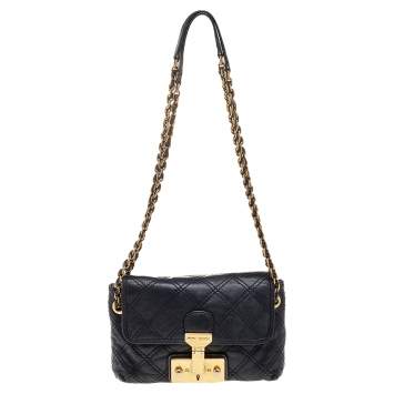 Pre Owned Marc Jacobs Black Quilted Leather Baroque Shoulder Bag