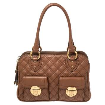 Pre Owned Marc Jacobs Brown Quilted Leather Classic Blake Bag
