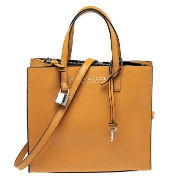 Pre Owned Marc Jacobs Mustard Leather Mini Grind Tote