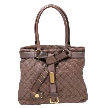 Pre Owned Marc Jacobs Brown Quilted Leather Casey Tote