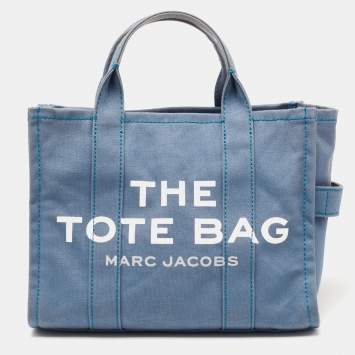 Pre Owned Marc Jacobs Blue Canvas The Small Traveler Tote 