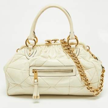 مملوكة مسبقًا Marc Jacobs Off-White Leather Stam Satchel