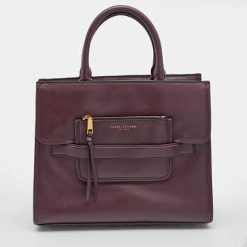 Pre Owned Marc Jacobs Burgundy Leather Madison North South Tote