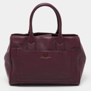 Pre Owned Marc Jacobs Burgundy Leather Empire City Satchel