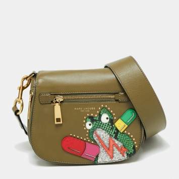 Pre Owned Marc Jacobs Green Leather Frog Shoulder Bag