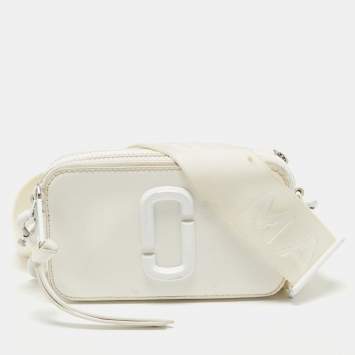 Pre Owned Marc Jacobs White Leather Snapshot Camera Crossbody Bag