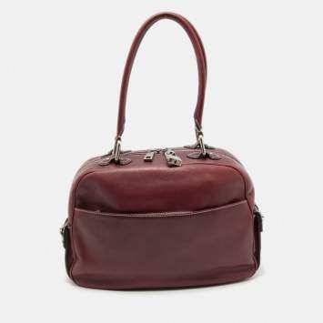 Pre Owned Marc Jacobs Burgundy Leather The Venetia Bowler Bag