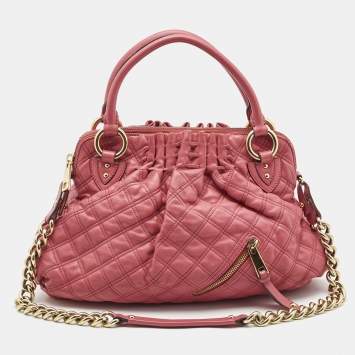 Pre Owned Marc Jacobs Pink Quilted Leather Cecilia Shoulder Bag