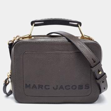 Pre Owned Marc Jacobs Grey Leather The Box 20 Top Handle Bag