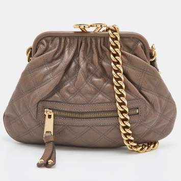 Pre Owned Marc Jacobs Beige Quilted Leather Little Stam Shoulder Bag