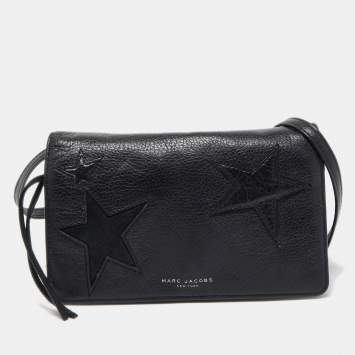 Pre Owned Marc Jacobs Black Star Patchwork Leather Clutch Bag