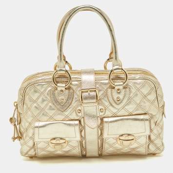 مملوكة مسبقًا Marc Jacobs Gold Quilted Leather Blake Satchel