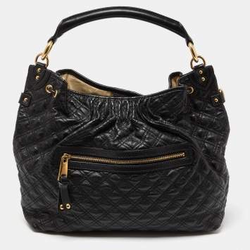 Pre Owned Marc Jacobs Black Quilted Leather Stam Hobo 