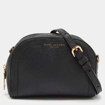 Pre Owned Marc Jacobs Black Leather Playback Dome Crossbody Bag