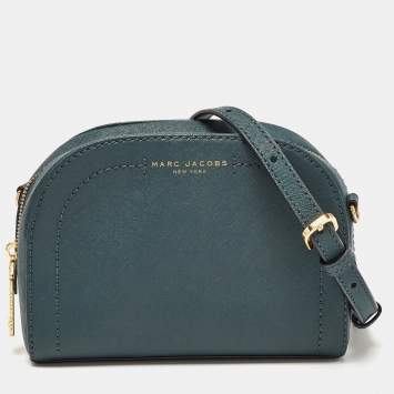 Pre Owned Marc Jacobs Dark Green Leather Playback Dome Crossbody Bag