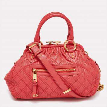 Pre Owned Marc Jacobs Red Quilted Leather Stam Shoulder Bag
