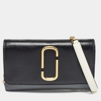 Pre Owned Marc Jacobs Multicolor Patent Leather Snapshot Wallet On Chain
