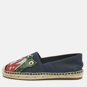 Pre Owned Marc Jacobs Multicolor Camouflage Canvas Patchwork Espadrille Flats Size 39