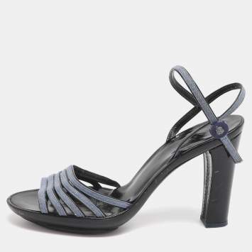 مملوكة مسبقًا Marc Jacobs Size 37.5 Blue Denim Ankle Strap Sandals