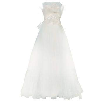 Pre Owned Marchesa Ruffle Embellished Wedding Dress XS