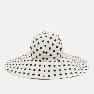 Marianna Senchina White Polka Dots Floppy Hat M