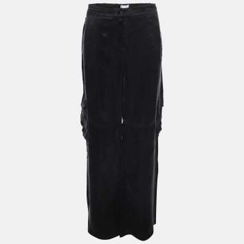 Pre Owned Marina Rinaldi Midnight Blue Cupro Combat Trousers L