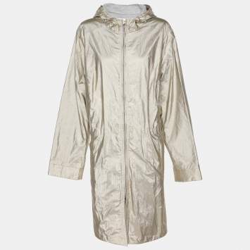 Voyage by Marina Rinaldi Metallic Satin Parka Voyage Hoodie Jacket L