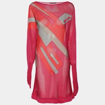 Pre Owned Marina Rinaldi Multicolor Knit Full Sleeve Sweater L