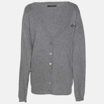 Pre Owned Marina Sport by Marina Rinaldi Grey Jersey Shrug and Shirt Set L