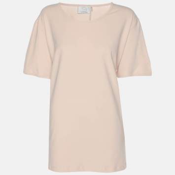 Pre Owned Voyage by Marina Rinaldi Peach Stretch Cotton Top L