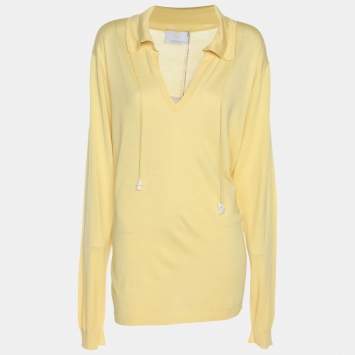 Voyage by Marina Rinaldi Yellow Knit T-Shirt XL