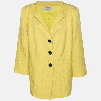 Marina Rinaldi Yellow Jacquard Blazer L
