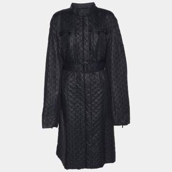 Pre Owned Marina Sport by Marina Rinaldi Navy Blue Quilted Coat L