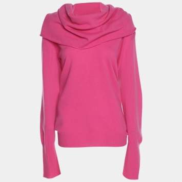 Pre Owned Marina Rinaldi Pink Knit Full Sleeve Sweater L