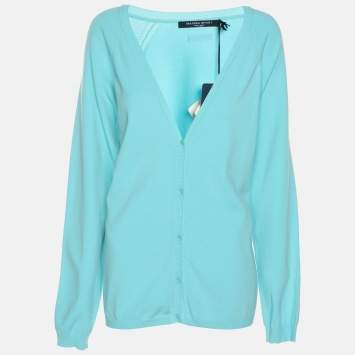 Pre Owned Marina Sport by Marina Rinaldi Sky Blue Knit Full Sleeve Sweater L