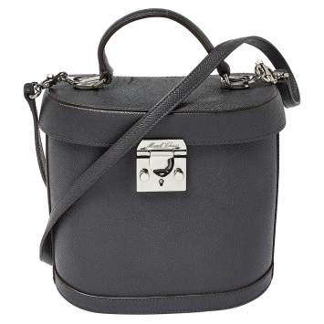 Pre Owned Mark Cross Black Leather Benchley Top Handle Bag