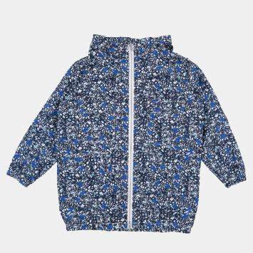 Pre Owned Marni Blue Print Synthetic Hooded Zip Front Jacket Size 6Y