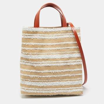 【関税&送料込】Marni Ivory Raffia And Leather Tropicalia Bu Tropicalia Micro Bag in ivory leather and raffia-effect