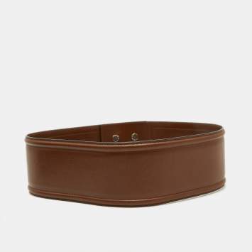 Pre Owned Marni Brown Leather Wide Waist Belt 80 CM