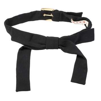 Pre Owned Marni Black Fabric Bow Belt 75 cm