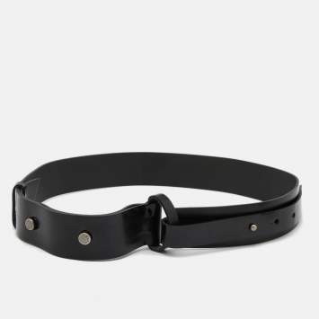 Pre Owned Marni Black Glossy Leather Waist Belt M
