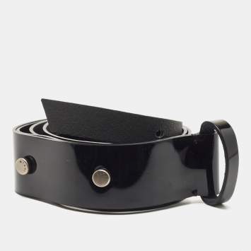 Pre Owned Marni Black Patent Leather Waist Belt M