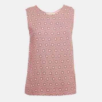 Pre Owned Marni Pink Printed Crepe Sleeveless Top S