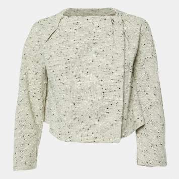 Pre Owned Marni Beige Boucle Tweed Wrap-Around Jacket M
